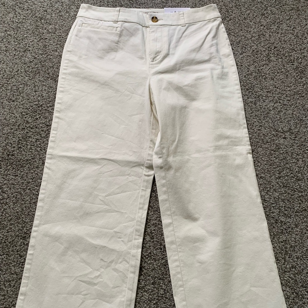 NWT Loft Outlet high rise slim wide leg crop, 8P